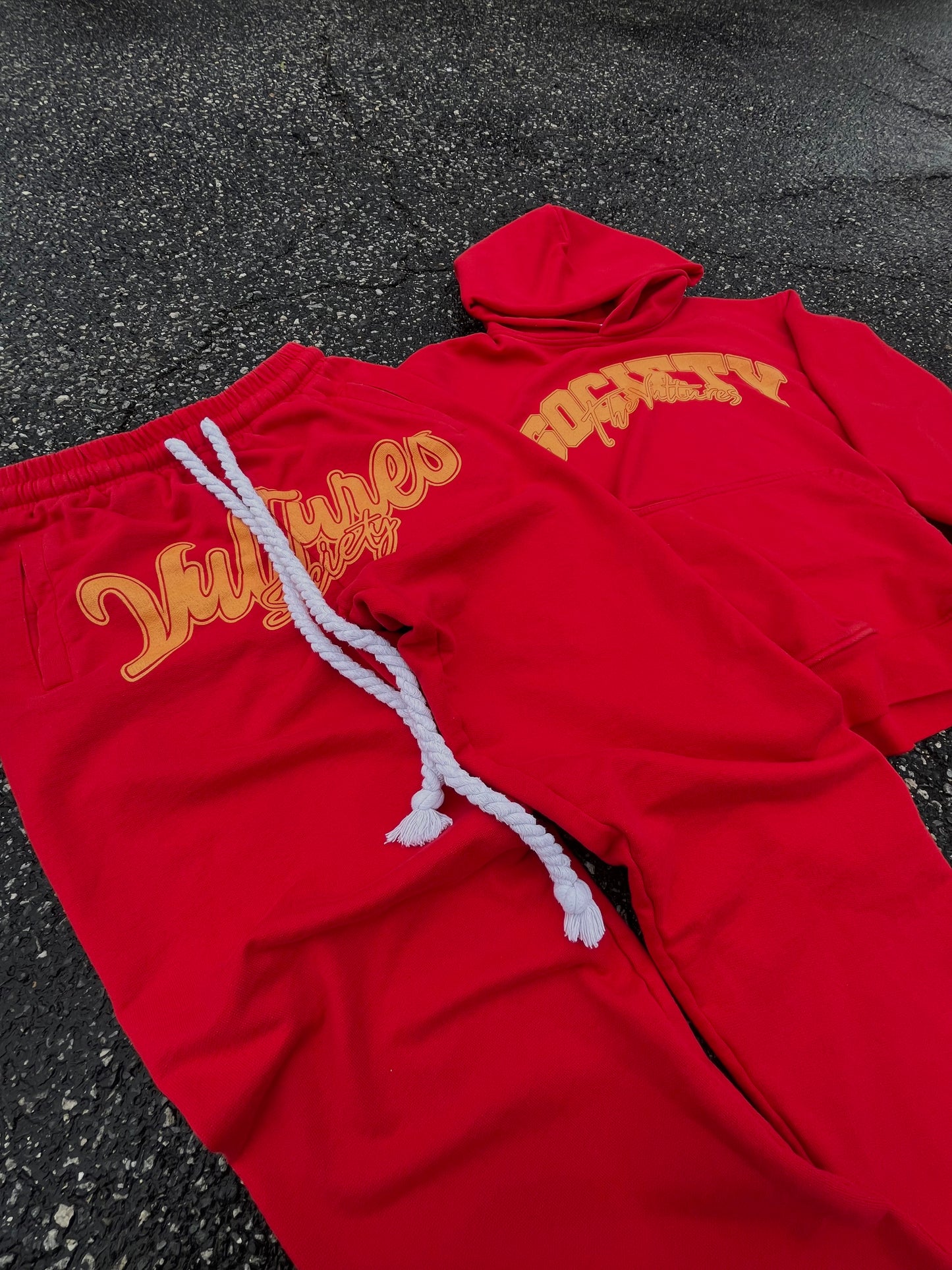 “red” middle man pants